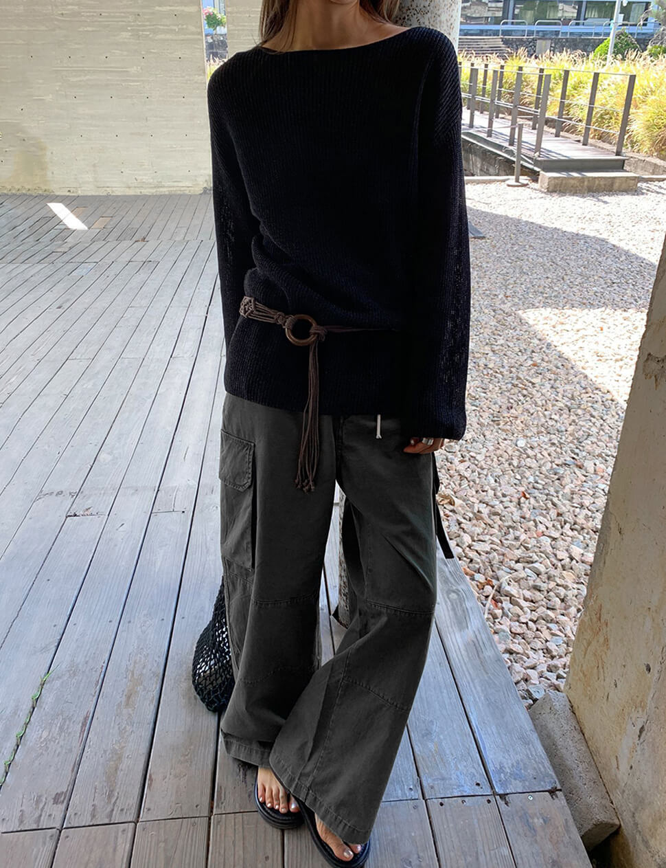 Grey Utility Cargo Pants- PREORDER