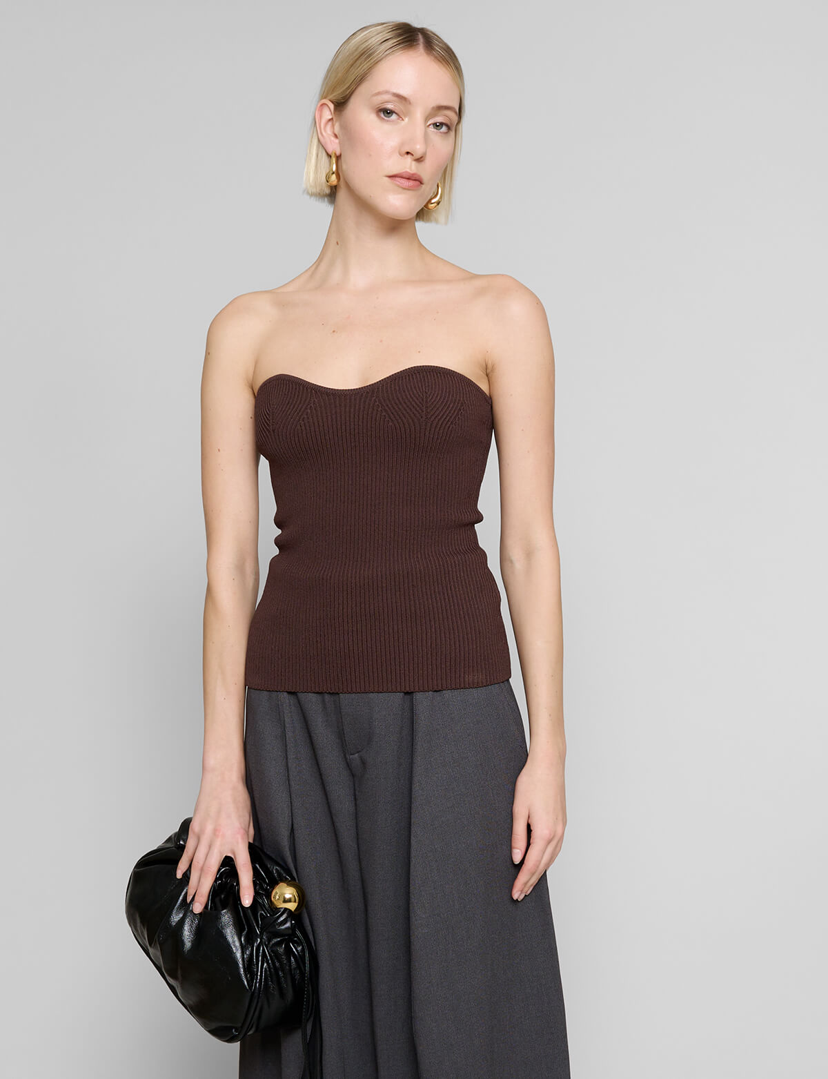 Two-Piece Knit Top with Shrug in Pebble -BESTSELLER