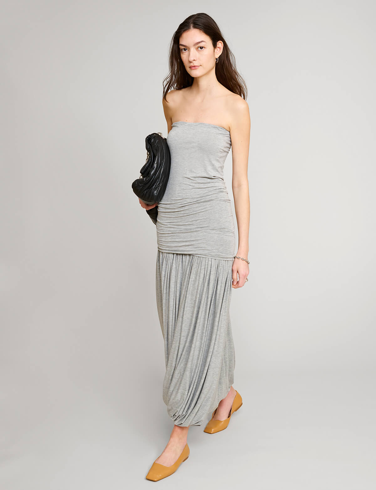 Bubble Hem Strapless Dress