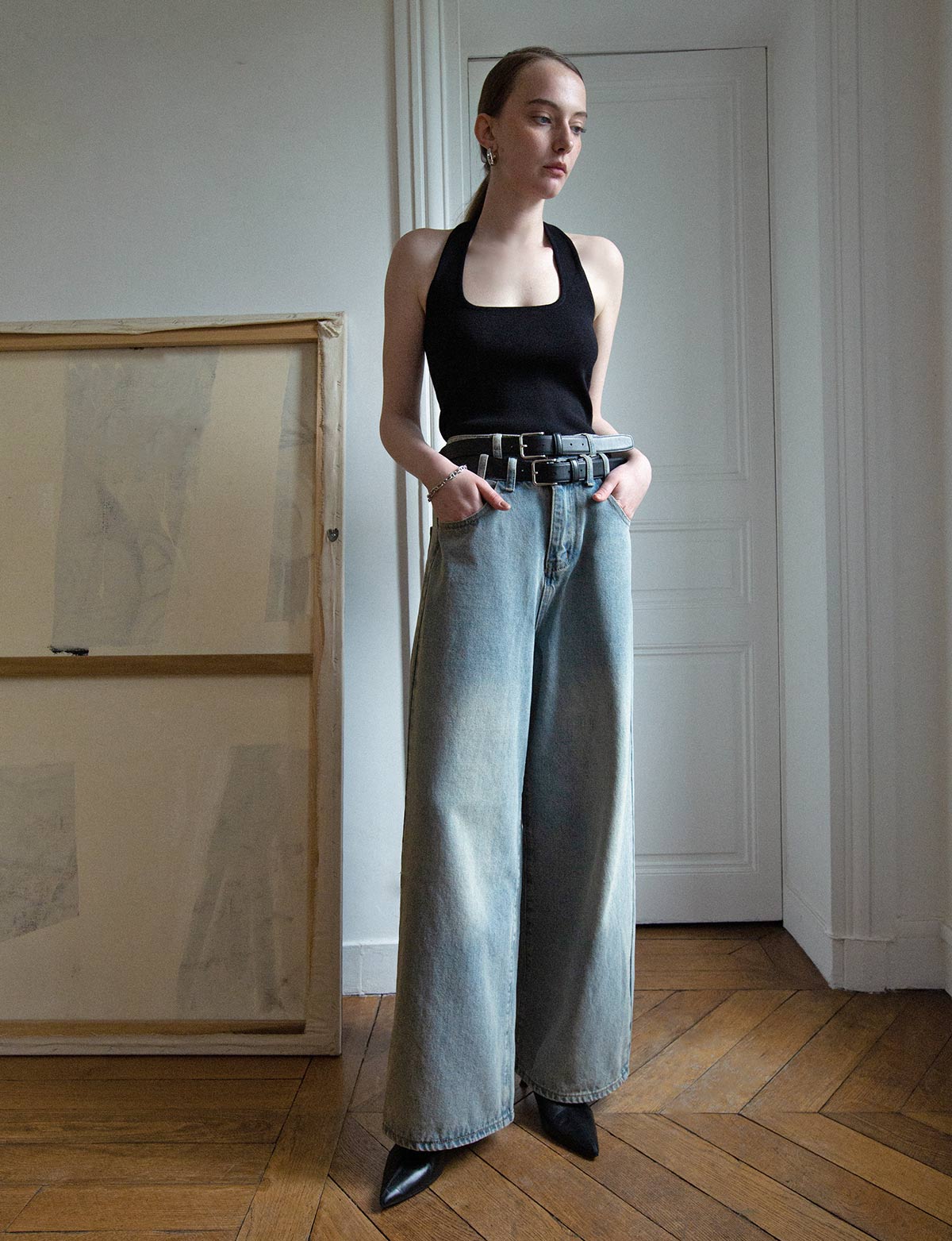 Maison Margiela Double Waisted Trousers in Blue